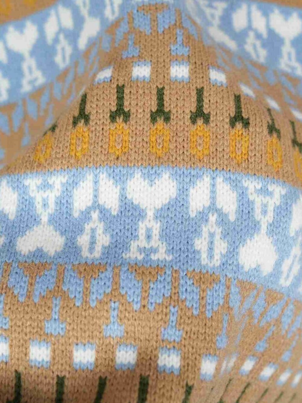 AMI Fair Isle Christmas Polo Knit Sweater Unisex Couple - Picture 6 of 8